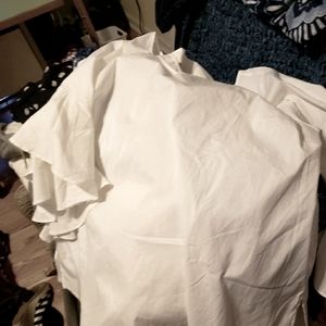 White ruffle sleeve blouse